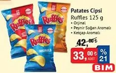 RUFFLES PATATES CİPSİ 125 G RUFFLES PATATES CİPSİ 125 G